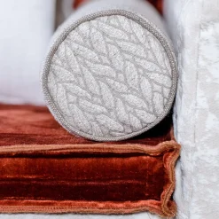 Natural Roll Rullo Cushion in jacquard fabric