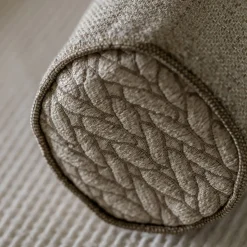 Natural Roll Rullo Cushion in jacquard fabric
