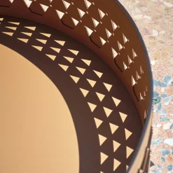 Nereide 70 Round Brown Leather Basket #2