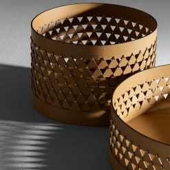 Nereide 45 Round Brown Leather Basket #2