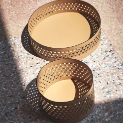 Nereide 45 Round Brown Leather Basket #2