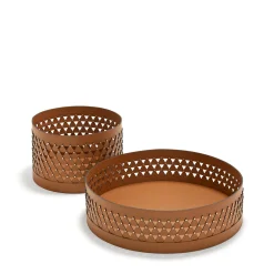 Nereide 45 Round Brown Leather Basket #1