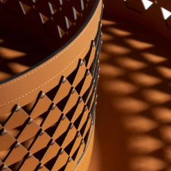 Nereide 45 Round Brown Leather Basket #1