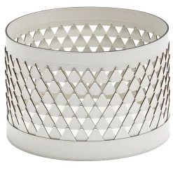 Nereide 45 Round White Leather Basket