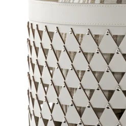 Nereide 45 Round White Leather Basket