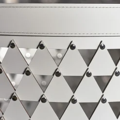 Nereide 45 Round White Leather Basket