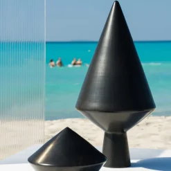 Nero 52 bucchero table mirror by Studio Lievito and Maddalena Vantaggi