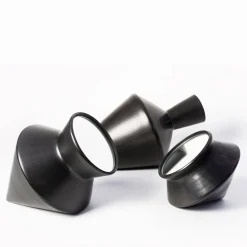 Nero 30 bucchero table mirror by Studio Lievito and Maddalena Vantaggi