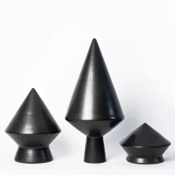 Nero 30 bucchero table mirror by Studio Lievito and Maddalena Vantaggi