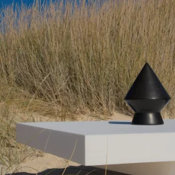 Nero 30 bucchero table mirror by Studio Lievito and Maddalena Vantaggi