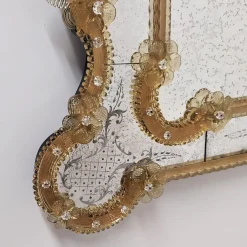 Nettuno Gold Murano Glass Mirror by Fratelli Tosi