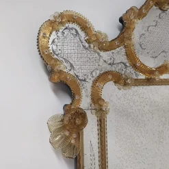 Nettuno Gold Murano Glass Mirror by Fratelli Tosi