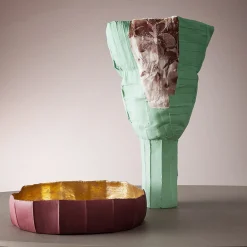 Ninfea Low Corteccia C9/Bordeaux & gold bowl