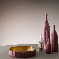 Ninfea Low Corteccia C9/Bordeaux & gold bowl