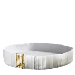 Ninfea Low White Centerpiece With gold insert