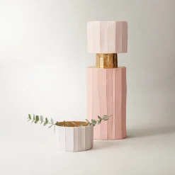 Ninfea Tall Corteccia D8/Bimba & Gold Bowl Centerpiece