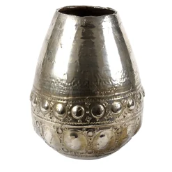 Niva Silver Ceramic Vase by Gabriele Mengoni