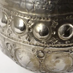 Niva Silver Ceramic Vase by Gabriele Mengoni