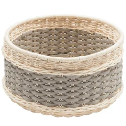 Nîmes Leather & Rattan Medium Basket