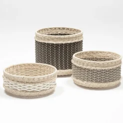 Nîmes Leather & Rattan Medium Basket
