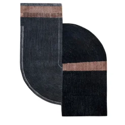 Noir Soiree Caviar & Leather Brown Hand Tufted Rug