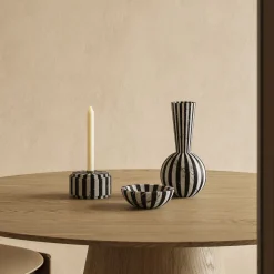 Nova White And Black Candle Holder By Jacopo Simonetti