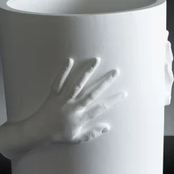 Obice David's Hands White Decorative Vase