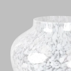 Olla Opaline White Murano Glass Large Vase