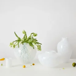 Olla Opaline White Murano Glass Large Vase