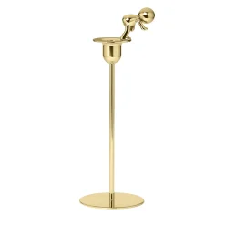 Omini Diver Tall Candlestick in Polished Brass By Stefano Giovannoni