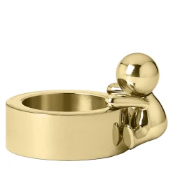 Omini Round Tea Light in Polished Brass By Stefano Giovannoni