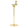 Omini Thinker Tall Candlestick in Polished Brass By Stefano Giovannoni