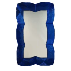 Onda Cobalto Murano Glass Wall Mirror