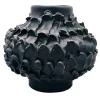 Onda Matte Black Round Vase