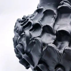 Onda Matte Black Round Vase