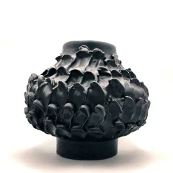 Onda Matte Black Round Vase