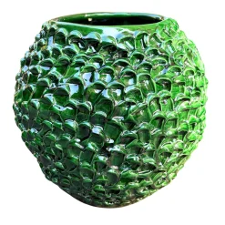 Onda Series Medium Round Verdant Gilded Moss Decorative Vase