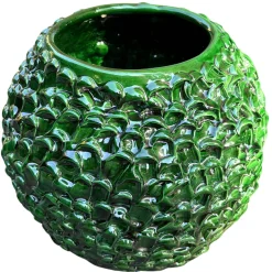 Onda Series Medium Round Verdant Gilded Moss Decorative Vase