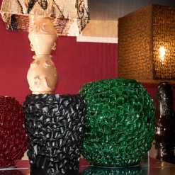 Onda Series Medium Round Verdant Gilded Moss Decorative Vase