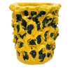 Onda Sunflower Yellow and Shiny Black Vase