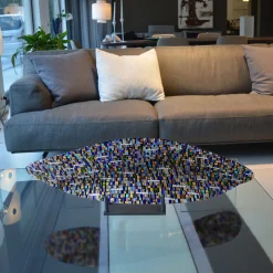 Onda Sunshine Blue Murano Glass Centerpiece by Andrea Orso