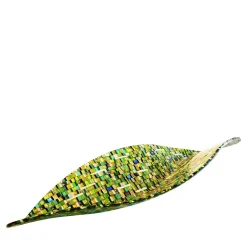 Onda Sunshine Green Murano Glass Centerpiece by Andrea Orso