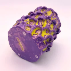 Onda Velvet Purple and Lemon Yellow Vase