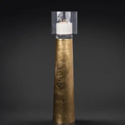 One Gold Leaf Candleholder