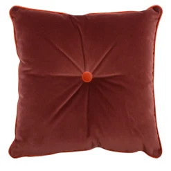 Orange Cotton Velvet Carrè Cushion