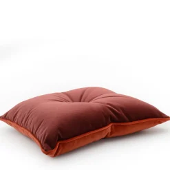 Orange Cotton Velvet Carrè Cushion