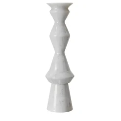 Oreadi Dionisio White Marble Candlestick by Rotella