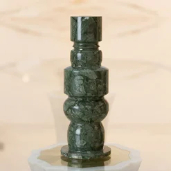 Oreadi Nemesi Green Guatemala Marble Candlestick by Rotella
