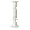 Oreadi Nix White Marble Candlestick by Rotella