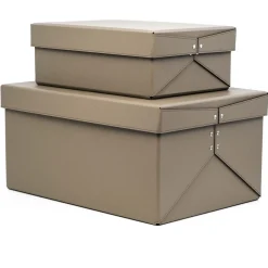 Origami Light Brown Leather Closet Box